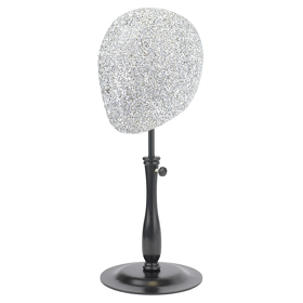 Perückenkopf, Ständer- silbern Kristall